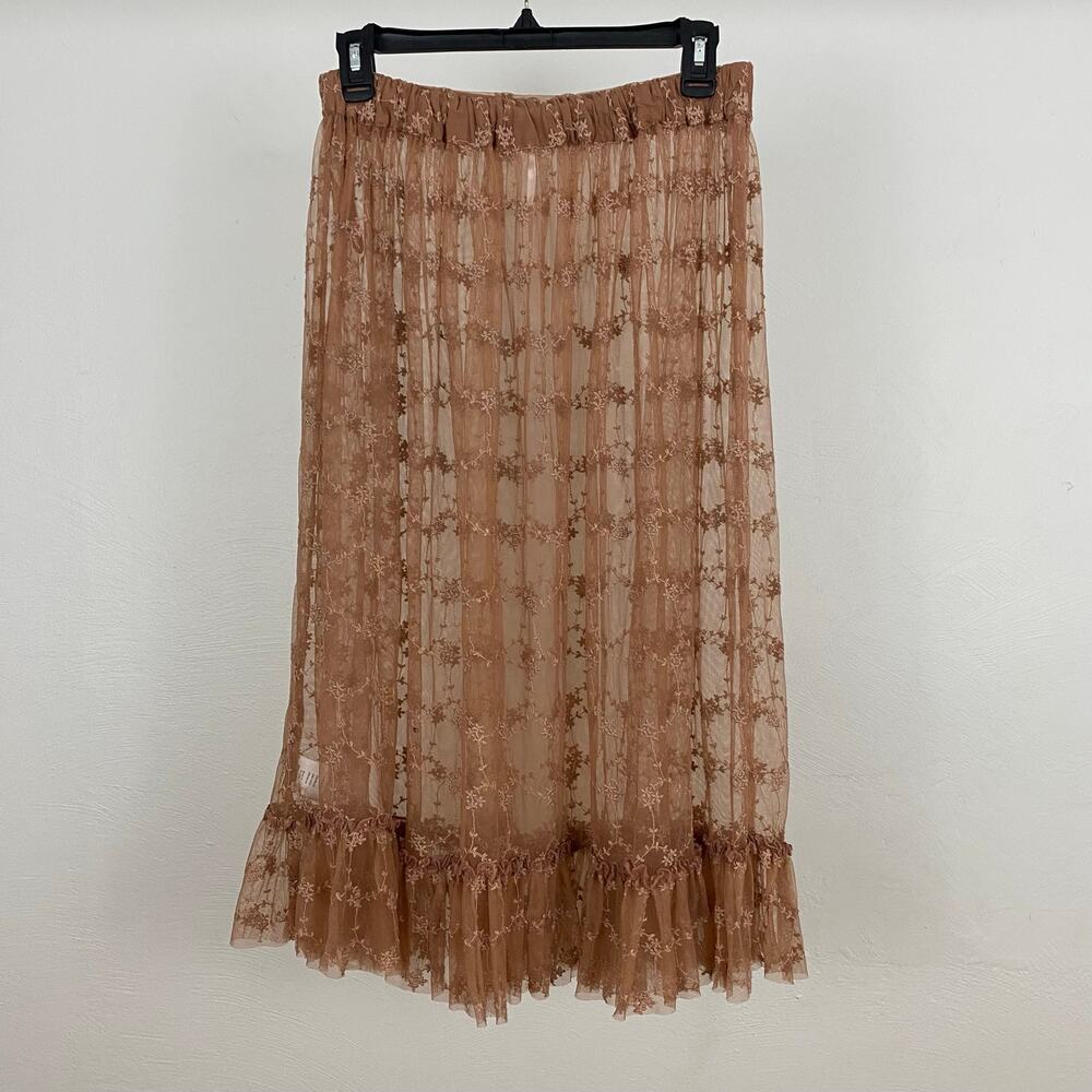 Free People Intimately Lace Connections Skirt - Copper - Size Small - Picture 4 of 10